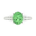 thumbnail image 1 of Solitaire Engagement Ring for Women - 2ct Simulated Green Diamond in 18K White Gold Promise Ring, 1 of 6