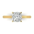 thumbnail image 1 of 2 ct Cushion Cut Moissanite Solitaire Engagement Ring for Women in 18K Yellow Gold, 1 of 5