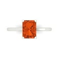 thumbnail image 1 of 2 ct Emerald Cut Simulated Red Diamond Solitaire Engagement Ring for Women in 18K White Gold, 1 of 5