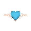 thumbnail image 1 of Clara Pucci 14K Rose Gold 2ct Turquoise Solitaire Ring for Women, 1 of 8