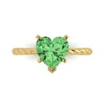 thumbnail image 1 of Clara Pucci 14K Yellow Gold 2ct Green Solitaire Ring for Women, 1 of 8