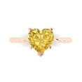 thumbnail image 1 of Clara Pucci 14K Rose Gold 2ct Yellow Solitaire Ring for Women, 1 of 8