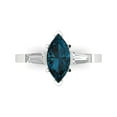thumbnail image 1 of Clara Pucci 14K White Gold 2ct LondonBlueTopaz Three-Stone Ring for Women, 1 of 7