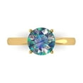 thumbnail image 1 of 2 ct Round Cut Blue Moissanite Solitaire Engagement Ring for Women in 18K Yellow Gold, 1 of 5