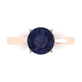 thumbnail image 1 of Clara Pucci 14K Rose Gold 2ct BlueSapphire Solitaire Ring for Women, 1 of 8