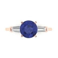 thumbnail image 1 of Clara Pucci 14K Rose Gold 2ct Tanzanite Three-Stone Ring for Women, 1 of 8