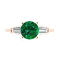 thumbnail image 1 of Clara Pucci 14K Rose Gold 2ct Emerald Three-Stone Ring for Women, 1 of 8