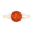 thumbnail image 1 of 2 ct Round Cut Simulated Red Diamond Solitaire Engagement Ring for Women in 18K Rose Gold, 1 of 5