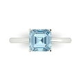 thumbnail image 1 of 2 ctw Solitaire Anniversary Ring for Women | Asscher Cut Natural Sky Blue Topaz | Hyperallergenic Solid 18K White Gold, 1 of 5