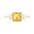 thumbnail image 1 of Solitaire Engagement Ring for Women - 2ct Simulated Yellow Diamond in 14K Rose Gold Promise Ring, 1 of 8