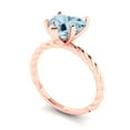 thumbnail image 1 of 2.0ct heart cut blue Zircon 18k rose gold Bridal Wedding Engagement Promise Anniversary Ring for Women size 7.75, 1 of 7