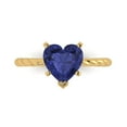 thumbnail image 1 of Clara Pucci 14K Yellow Gold Solid Gold Tanzanite Solitaire Anniversary Ring for Women - 2 cttw Heart Cut, 1 of 8