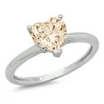 thumbnail image 1 of 2 ct Heart Cut Natural Morganite Solitaire 18K White Gold Womens Engagement Ring, 1 of 6