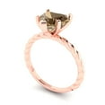 thumbnail image 1 of 2.0ct heart cut champagne Zircon 14k rose gold Bridal Wedding Engagement Promise Anniversary Ring for Women size 10.25, 1 of 7