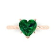 thumbnail image 1 of Clara Pucci 14K Rose Gold Solid Gold Emerald Solitaire Anniversary Ring for Women - 2 cttw Heart Cut, 1 of 8