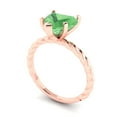 thumbnail image 1 of 2.0ct heart cut green Zircon 18k rose gold Bridal Wedding Engagement Promise Anniversary Ring for Women size 4.25, 1 of 7