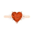 thumbnail image 1 of Solitaire Engagement Ring for Women - 2ct Simulated Red Diamond in 14K Rose Gold Promise Ring, 1 of 8
