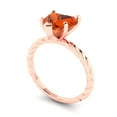 thumbnail image 1 of 2.0ct heart cut red Zircon 14k rose gold Bridal Wedding Engagement Promise Anniversary Ring for Women size 7.25, 1 of 7
