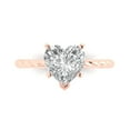 thumbnail image 1 of Clara Pucci 14K Rose Gold Solid Gold WhiteSapphire Solitaire Anniversary Ring for Women - 2 cttw Heart Cut, 1 of 8
