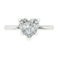 thumbnail image 1 of 2 ct Heart Cut White Sapphire Solitaire 18K White Gold Womens Engagement Ring, 1 of 5