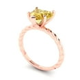 thumbnail image 1 of 2.0ct heart cut yellow Zircon 18k rose gold Bridal Wedding Engagement Promise Anniversary Ring for Women size 6.25, 1 of 7