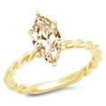 thumbnail image 1 of 2 ct Marquise Cut Natural Morganite Solitaire 14K Yellow Gold Womens Engagement Ring, 1 of 5