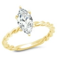thumbnail image 1 of 2 ct Marquise Cut Moissanite Solitaire 14K Yellow Gold Womens Engagement Ring, 1 of 4