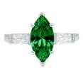 thumbnail image 1 of 2 ct Marquise Cut Simulated Emerald 3 Stone 18K White Gold Womens Engagement Ring, 1 of 3