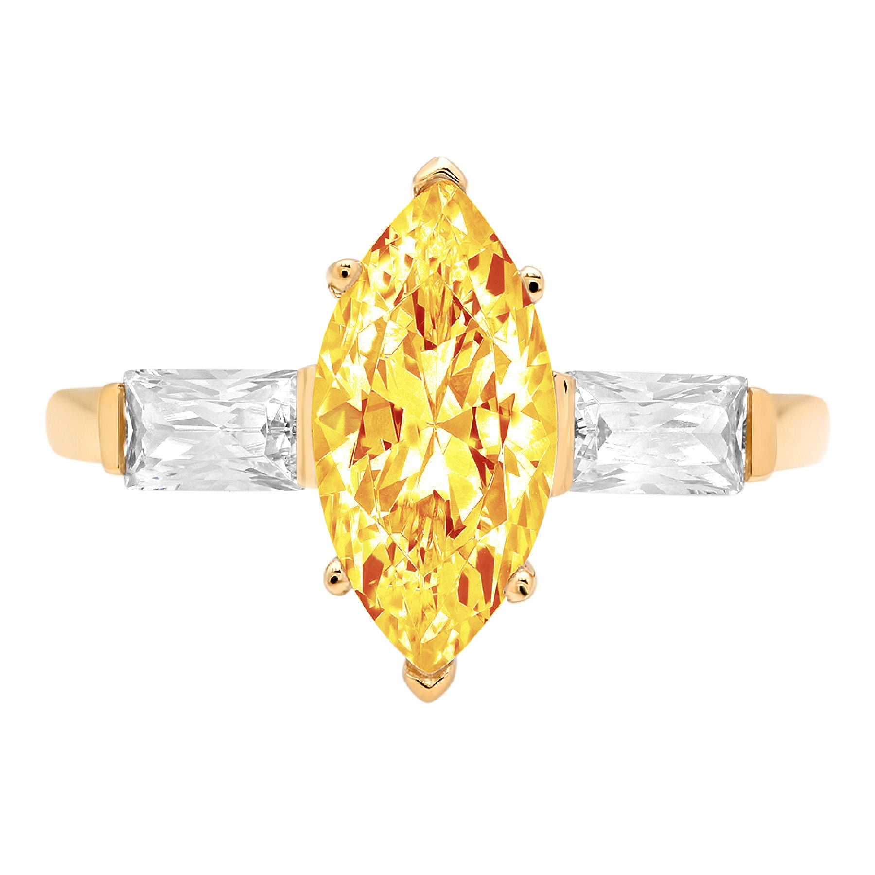 2.0ct marquise cut yellow natural citrine 18k yellow gold anniversary ...