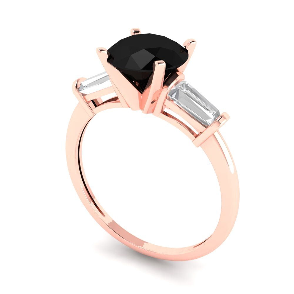 14K Rose Gold Morganite & Diamond 3-Stone Engagement Ring - Vintage Bridal Style, Size 7 - View #2