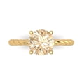 thumbnail image 1 of 2 ct Round Cut Natural Morganite Solitaire 18K Yellow Gold Womens Engagement Ring, 1 of 5