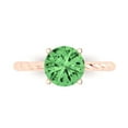 thumbnail image 1 of 2 ct Round Cut Simulated Green Diamond Solitaire 18K Rose Gold Womens Engagement Ring, 1 of 5