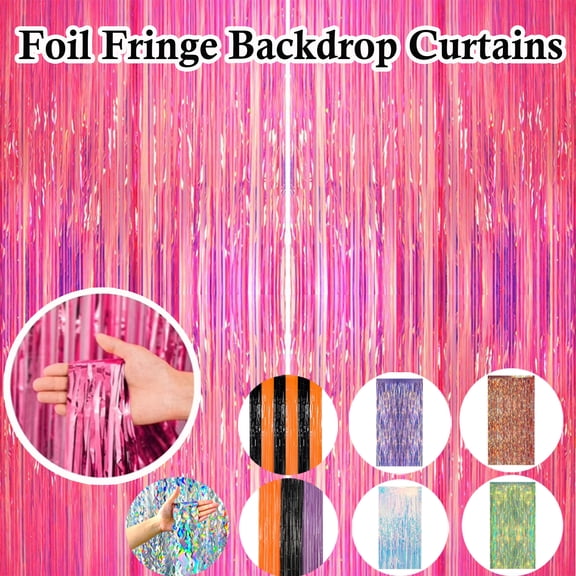 2.0m Golden Colorful Rain Silk Curtain for Birthday Wedding Party Decorations, Shiny Metallic Outdoor Festival Backdrop, Door Curtain and Photo Booth Decoration for Celebrations, HAODEJW