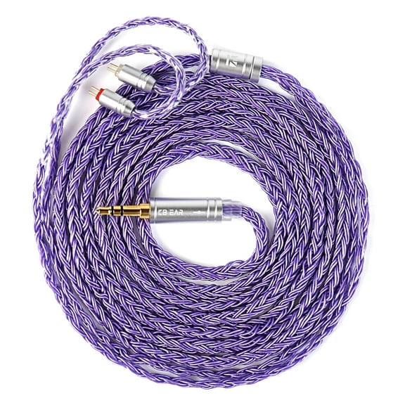 2.0m Long in Ear Monitor Cable,KBEAR ST24 Plus IEM Cable,5N OCC Silver-Plated HiFi Earphone Upgrade Wires,Earbud Headphone Replacement Extension Cord for Audiophile (2PIN 3.5, Violet, 2.0m)