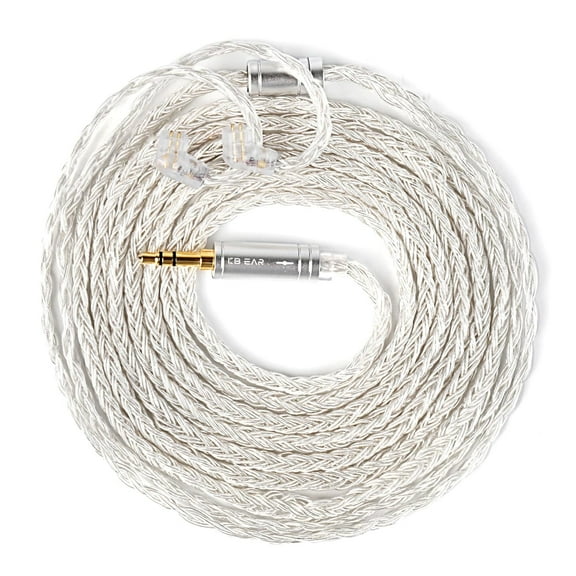 2.0m Long IN Ear Monitor Cable,ST24 PLUS IEM Cable,5N OCC Silver-plated HiFi Earphone Upgrade Wires,Earbud Headphone Replacement Extension Cord for Audiophile (3.5 C PIN, Silver-White, 2.0m)