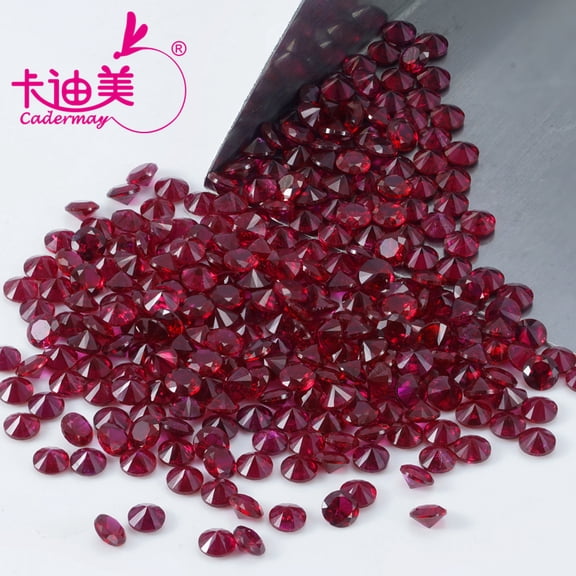 2.0mm 20pcs Pigeon Blood Red Lab Grown Ruby Loose Gemstones With Inclusions Round Shape Meele Stone For Inlaid Fine Jewelry Making DIY