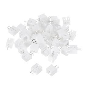 2.0mm Connector 2 Pin Male Adapter Straight Pin Header White Socket for Wire to Board Connection, 100 Pack