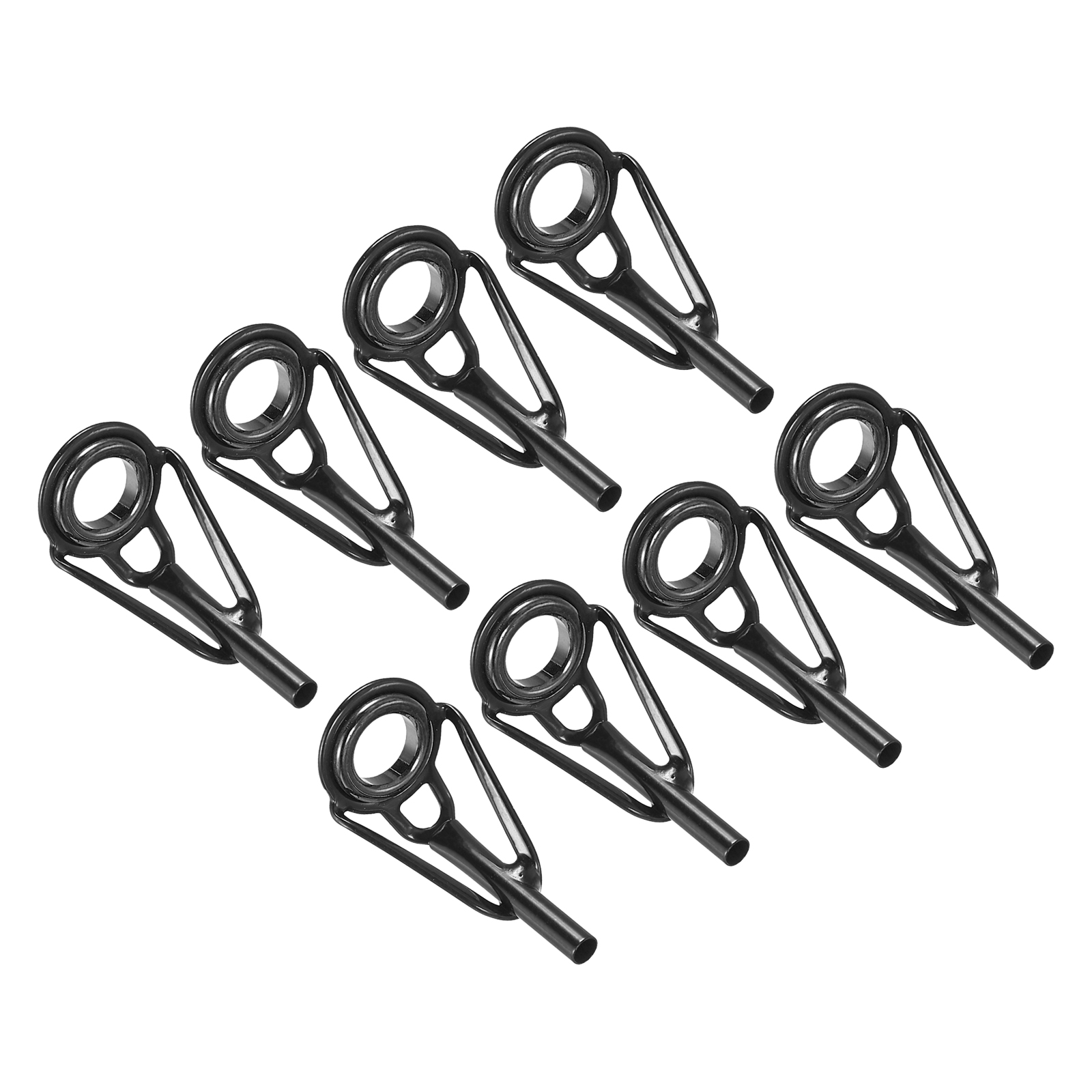 2.0mm Stainless Steel Fishing Rod Tip Repair Kit Pole Ring Guide Replacement, Black 8 Pack