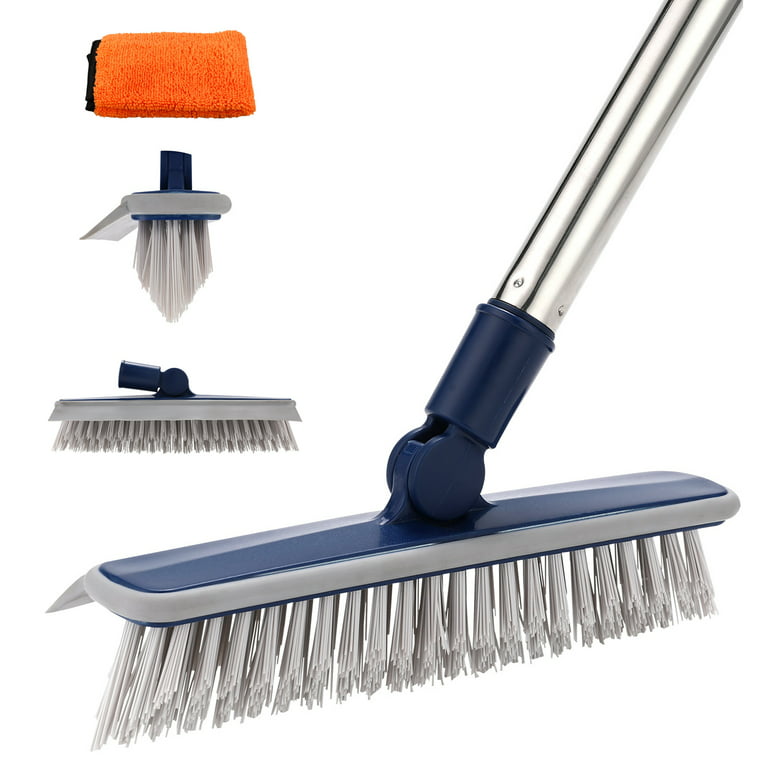 2 in 1 120Rotatable Tile Grout Scrubber with 57.8 Long Handle