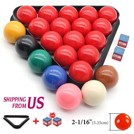 2-1/16" Snooker Ball set 22 Piece Billiard Pool Red Balls Set GYM Standard Size +Tripod 2.1 Inch/5.25cm