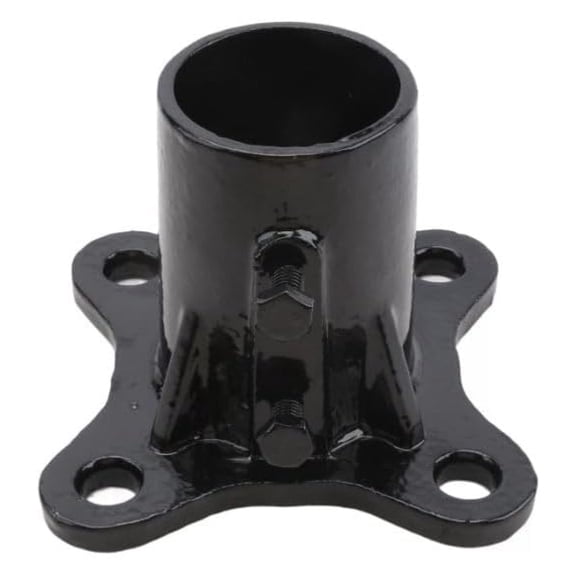 2 1/2" [2 3/8" OD] Black Floor Flange with 2 Set Screws (Galvanized Malleable Steel)