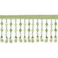 thumbnail image 1 of 2 1/2" (6cm) Beautiful Handcrafted Diamond Teardrop Beaded Fringe Trim # B12027,, Cabbage Green #L60008 (Forest Green, Olive Green, Yellow Green) Sold By The Yard (36"/3 ft/0.9m), 1 of 2