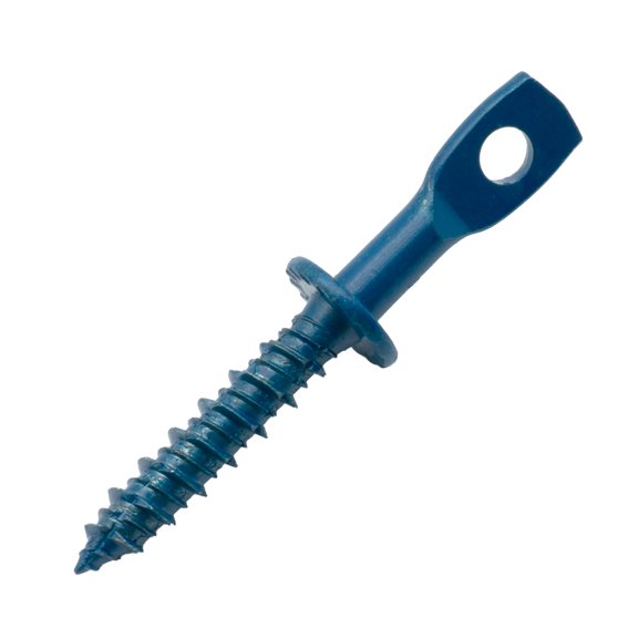 2-1/2" Blue High-Low Thread Concrete Eye Lag Screws with 1-1/4" Thread, For Drop Ceiling Wire & Shop Lights - 100/PKG