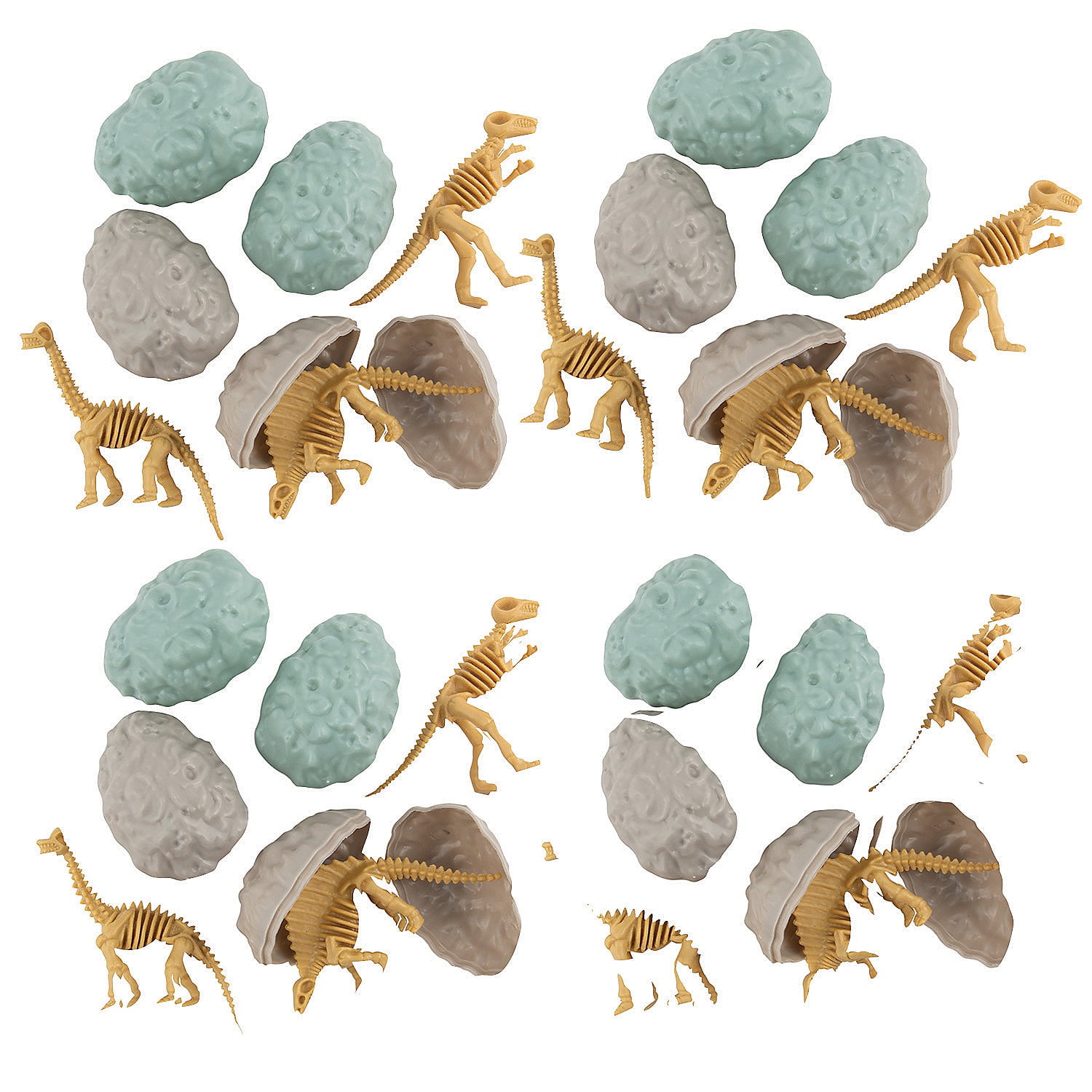 2 1/2" Bulk 144 Pieces Dinosaur Fossil Toy-Filled Plastic Easter Eggs