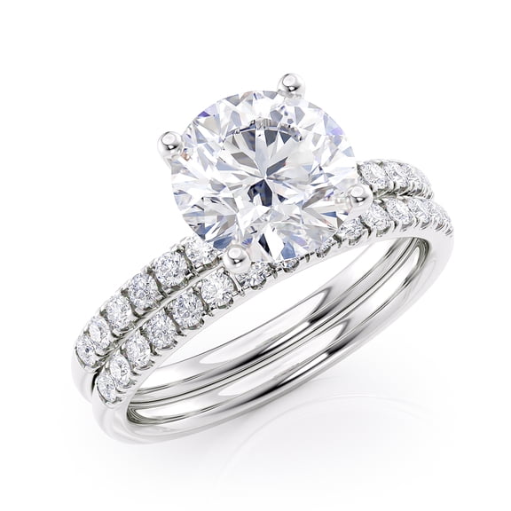 2 1/2 Carat Diamond and Moissanite Engagement Ring in 14k White Gold (G-H/SI, G-H/VS, cttw) Size 10.5 by Beverly Hills Jewelers