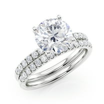 2 1/2 Carat Diamond and Moissanite Engagement Ring in 14k White Gold (G-H/SI, G-H/VS, cttw) Size 7.5 by Beverly Hills Jewelers