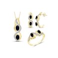 thumbnail image 1 of 2 1/2 Carat T.G.W. Sapphire And White Diamond Accent 14k Gold Over Silver 3-Piece Jewelry set, 1 of 7