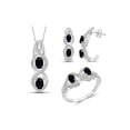 thumbnail image 1 of 2 1/2 Carat T.G.W. Sapphire And White Diamond Accent Sterling Silver 3-Piece Jewelry set, 1 of 7
