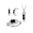 thumbnail image 1 of 2 1/2 Carat T.G.W. Sapphire And White Diamond Accent Sterling Silver 3-Piece Jewelry set, 1 of 7