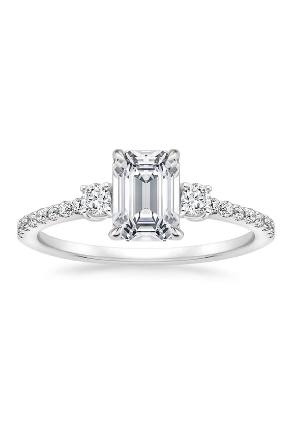 2-1/2 Carat T.W. Emerald Swarovski Sterling Silver Engagement Ring.